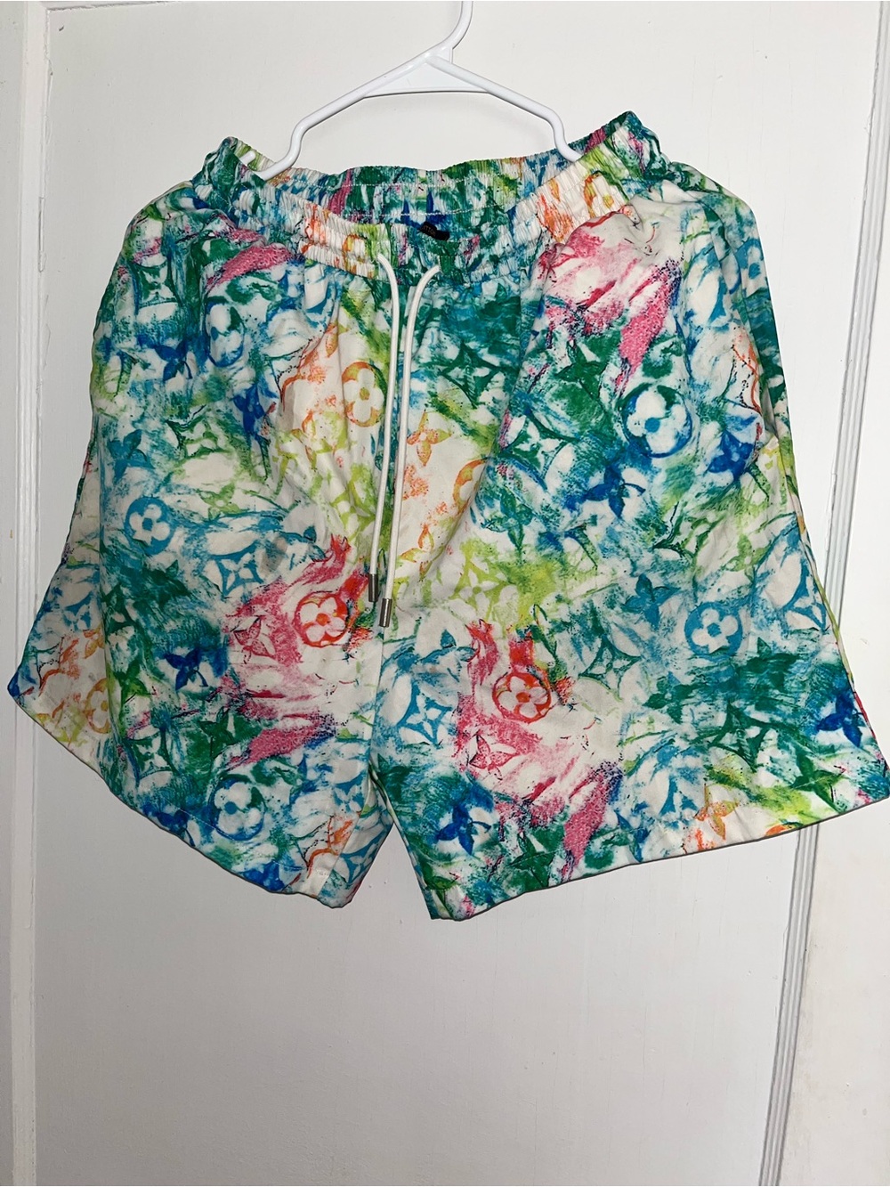 Louis Vuitton Multicolor Blue Green Tie-Dye Print Shorts